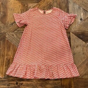 Pink Chicken Red and White Kids Casual Dress